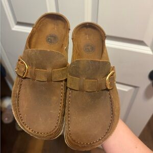 Birkenstock Brown Leather Mules